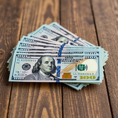 Stack of US Hundred Dollar Bills