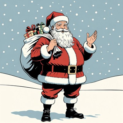 Santa Claus with sack of gifts