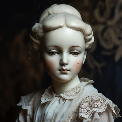 Porcelain Doll with Blonde Buns