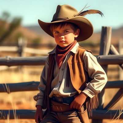 Boy in cowboy hat and vest