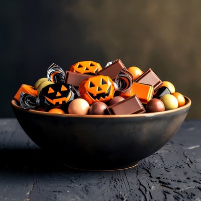 Halloween Candy Bowl with Jack-o-Lanterns