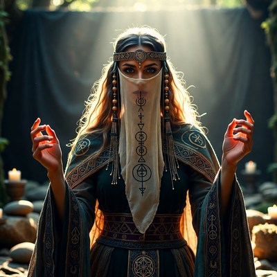 Mystical Woman in Fantasy Ritual