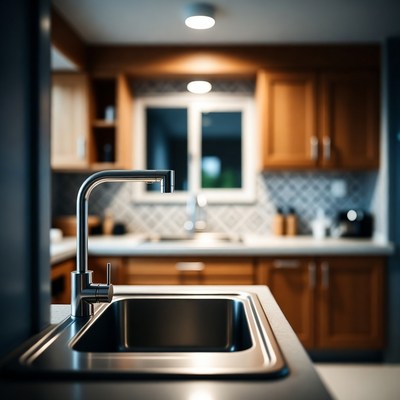 Modern Kitchen Sink Closeup