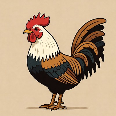 Colorful Rooster Illustration