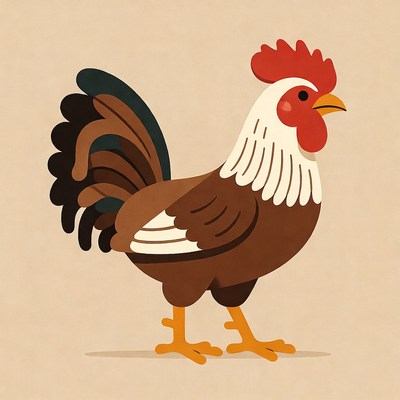 Colorful Rooster Illustration