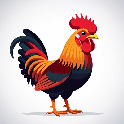 Colorful Rooster Illustration