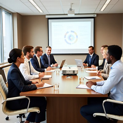 Diverse team in business meeting