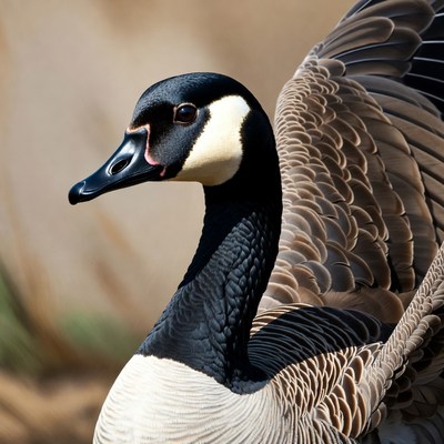 Canada Goose Spreading Wings
