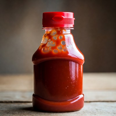Ketchup Bottle with Red Cap