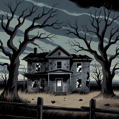 Haunted House in Stormy Night