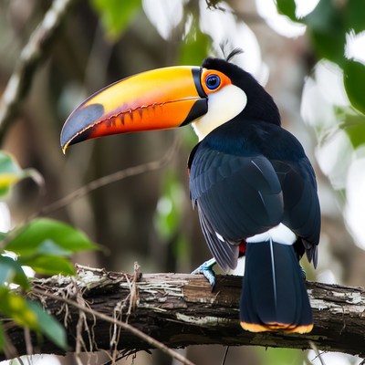 Colorful Toucan Perched on Branch