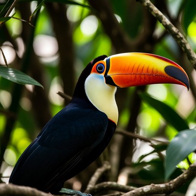 Toco Toucan on jungle branch