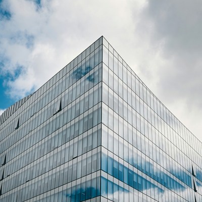 Modern glass skyscraper corner