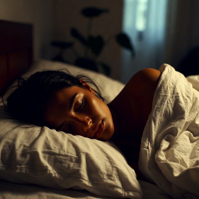 Beautiful woman sleeping in bed