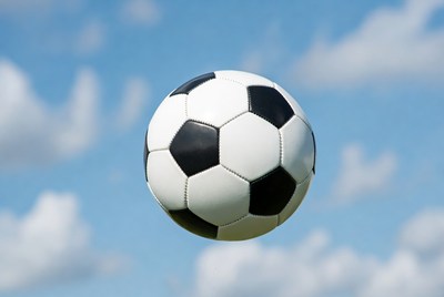 Soccer Ball in Blue Sky