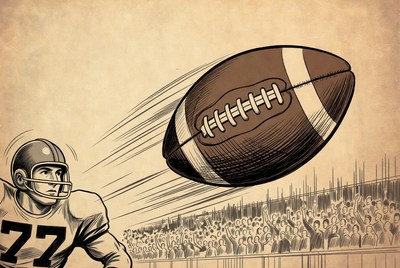 Football Player Throwing Ball Illustration