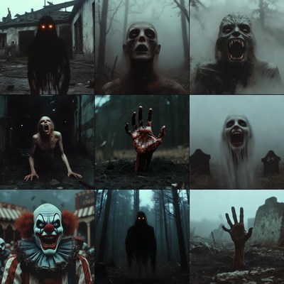Horror Creatures Collage