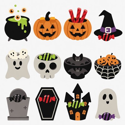 Halloween Clipart Icons Set