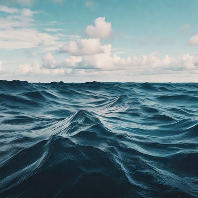 Ocean Waves Under Cloudy Sky