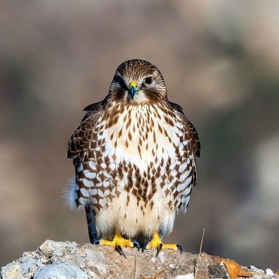 Red-tailed Hawk on Rock