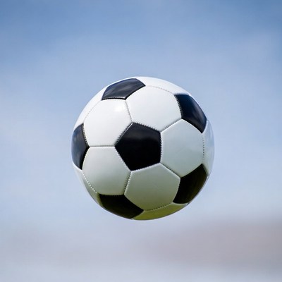 Soccer Ball in Blue Sky
