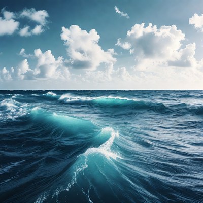 Ocean Waves Under Blue Sky