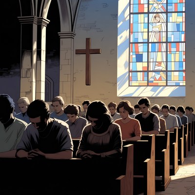 People Praying in Church Pews