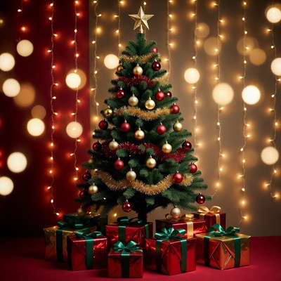 Small Christmas Tree with Presents