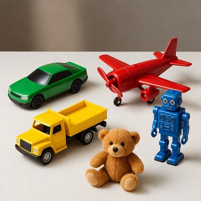 Colorful Toy Car Truck Plane Robot Bear