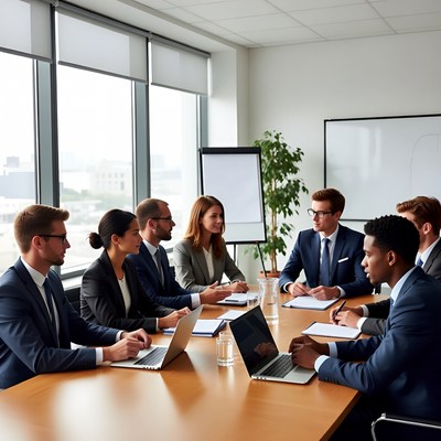 Diverse team in business meeting