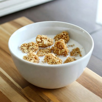 Bowl of Oatmeal with Milk