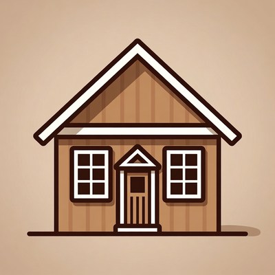 Brown Wooden House Illustration