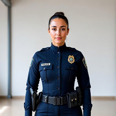 Female police officer in uniform