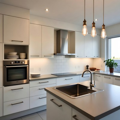 Modern White Kitchen Interior