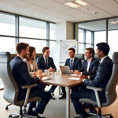 Business team meeting in modern office