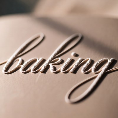 Baking Text on Beige Background