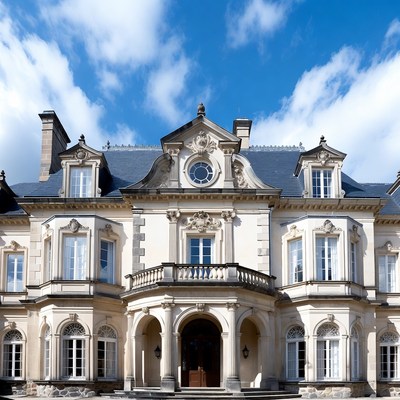 Elegant French Chateau Facade