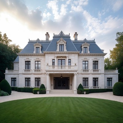 Luxurious French Chateau Mansion Exterior