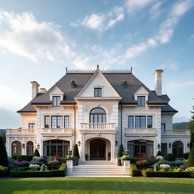 Luxury French Chateau Mansion Exterior