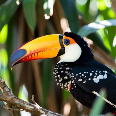Colorful Toucan Perched on Branch