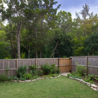 Wooden Fence Backyard Garden Path