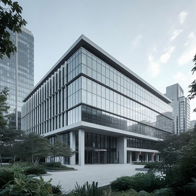 Modern Glass Office Building Exterior