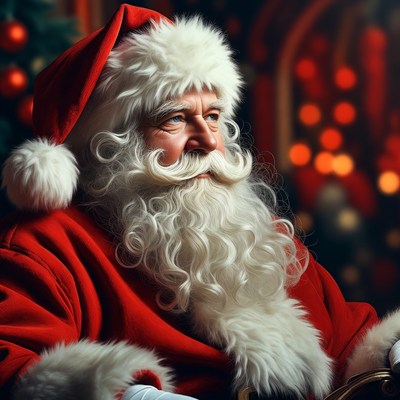 Santa Claus with white beard