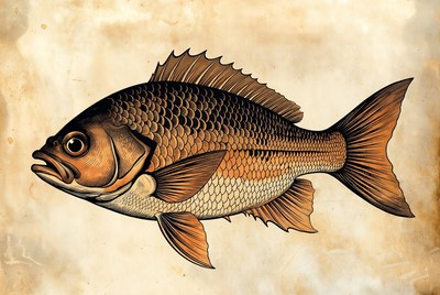 Illustrated Copper Rockfish on Parchment