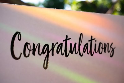 Congratulations Sign with Sunlight