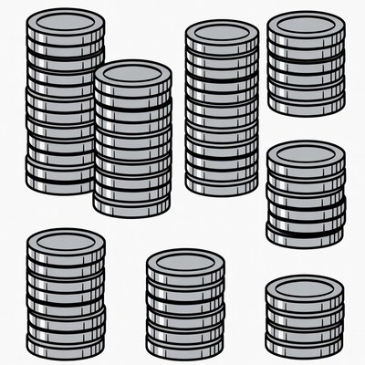 Stacks of Coins Illustration