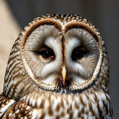 Close-up barn owl portrait