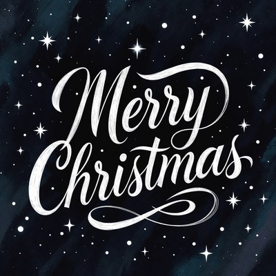Merry Christmas Handwritten Text