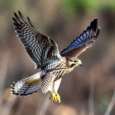 Red-tailed Hawk Flying in Flight