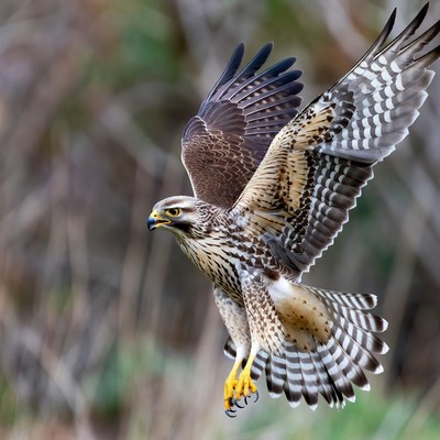 Northern Goshawk Flying in Flight